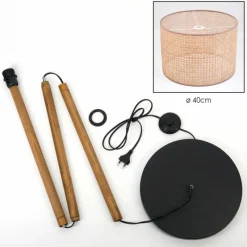 Luminaires Scandinaves-hofstein Barcos Lampadaire Écru, Noir, 1 lumière