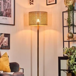 Luminaires Scandinaves-hofstein Barcos Lampadaire Écru, Noir, 1 lumière