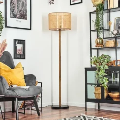 Luminaires Scandinaves-hofstein Barcos Lampadaire Écru, Noir, 1 lumière