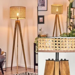 Luminaires Scandinaves-hofstein Barcos Lampadaire, Liseuse Écru, Noir, 1 lumière