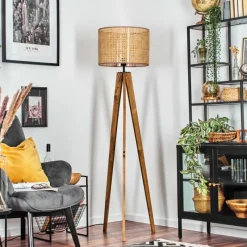 Luminaires Scandinaves-hofstein Barcos Lampadaire, Liseuse Écru, Noir, 1 lumière