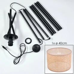 hofstein Barcos Lampadaire Noir, 1 lumière