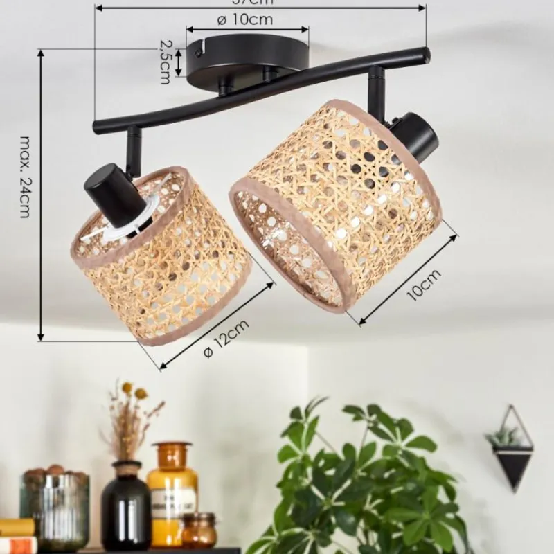 hofstein Barcos Plafonnier Noir, 2 lumières