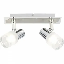 Luminaires Brilliant Barre de spots Brilliant Leuchten Lea Chrome, Blanc, 2 lumières