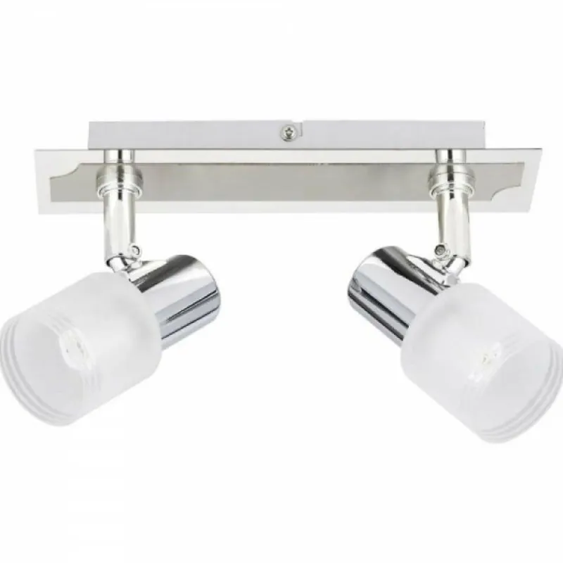 Luminaires Brilliant Barre de spots Brilliant Leuchten Lea Chrome, Blanc, 2 lumières