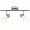 Luminaires Brilliant Barre de spots Brilliant Leuchten Janna Chrome, Blanc, 2 lumières