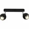Luminaires Brilliant Barre de spots Brilliant Ina LED Chrome, Noir, 2 lumières* Éclairage Led