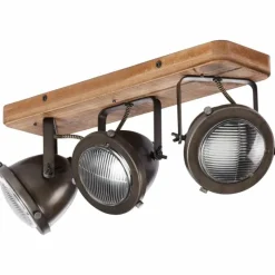 Luminaires Brilliant Barre de spots Brilliant Carmen Wood Acier inoxydable, 3 lumières* Spots Et Projecteurs