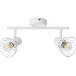 Luminaires Rustiques-Luminaires Brilliant Barre de spots Brilliant Elhi Blanc, 2 lumières