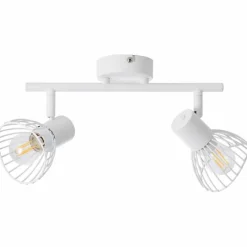 Luminaires Rustiques-Luminaires Brilliant Barre de spots Brilliant Elhi Blanc, 2 lumières