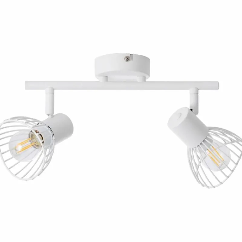 Luminaires Rustiques-Luminaires Brilliant Barre de spots Brilliant Elhi Blanc, 2 lumières