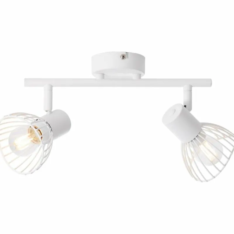 Luminaires Rustiques-Luminaires Brilliant Barre de spots Brilliant Elhi Blanc, 2 lumières