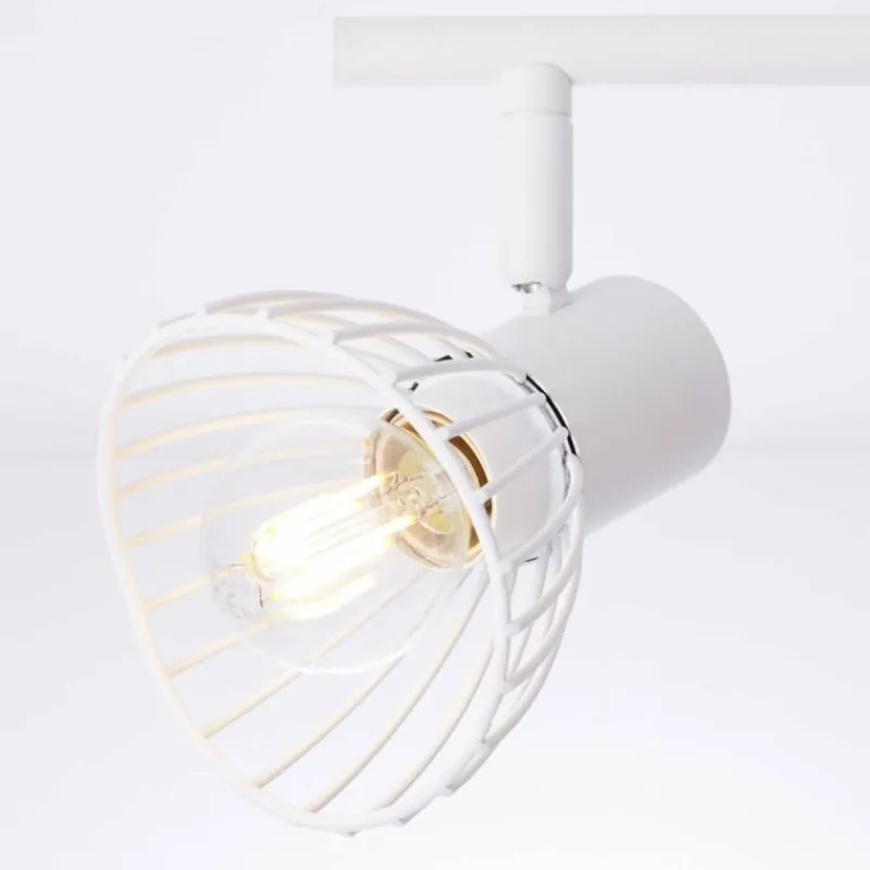 Luminaires Rustiques-Luminaires Brilliant Barre de spots Brilliant Elhi Blanc, 2 lumières