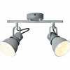 Lampes Industrielles-Luminaires Brilliant Barre de spots Brilliant Bogart Gris, 2 lumières