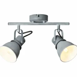 Lampes Industrielles-Luminaires Brilliant Barre de spots Brilliant Bogart Gris, 2 lumières