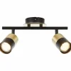 Luminaires Brilliant Barre de spots Brilliant Maribel Laiton, Noir, 2 lumières* Spots Et Projecteurs