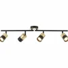 Luminaires Brilliant Barre de spots Brilliant Maribel Laiton, Noir, 4 lumières* Spots Et Projecteurs