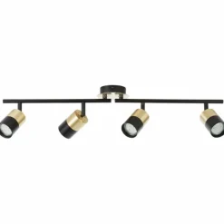 Luminaires Brilliant Barre de spots Brilliant Maribel Laiton, Noir, 4 lumières* Spots Et Projecteurs