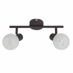 Luminaires Brilliant Barre de spots Brilliant Gabon Brun, 2 lumières