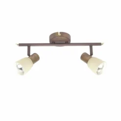 Luminaires Brilliant Barre de spots Brilliant Luca Cuivre, 2 lumières