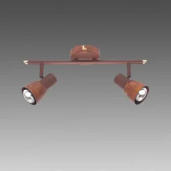 Luminaires Rustiques-Luminaires Brilliant Barre de spots Brilliant Lava Cuivre, 2 lumières