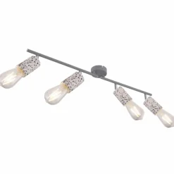 Lampes Vintages & Rétros-Luminaires Globo Lighting Barre de spots Globo FLECKI Gris, 4 lumières