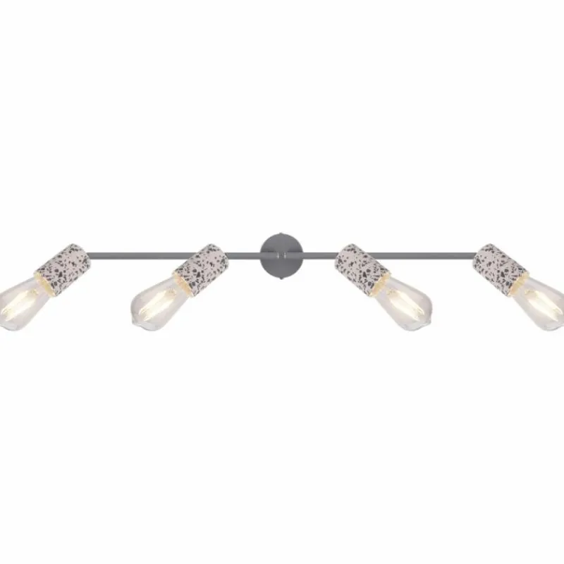 Lampes Vintages & Rétros-Luminaires Globo Lighting Barre de spots Globo FLECKI Gris, 4 lumières