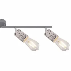 Lampes Vintages & Rétros-Luminaires Globo Lighting Barre de spots Globo FLECKI Gris, 4 lumières