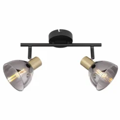 Luminaires Globo Lighting Barre de spots Globo KLERENA Noir, 2 lumières