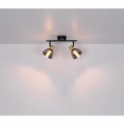 Luminaires Globo Lighting Barre de spots Globo KLERENA Noir, 2 lumières