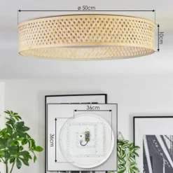 Luminaires Scandinaves-hofstein Barroco Plafonnier LED Écru, Blanc, 1 lumière
