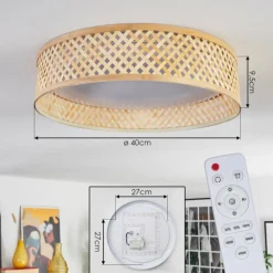 Luminaires Scandinaves-hofstein Barroco Plafonnier LED Écru, Blanc, 1 lumière, Télécommandes