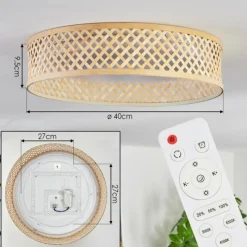 Luminaires Scandinaves-hofstein Barroco Plafonnier LED Écru, Blanc, 1 lumière, Télécommandes