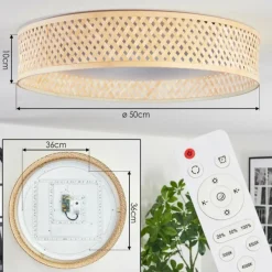 Luminaires Scandinaves-hofstein Barroco Plafonnier LED Écru, Blanc, 1 lumière, Télécommandes