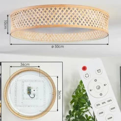 Luminaires Scandinaves-hofstein Barroco Plafonnier LED Écru, Blanc, 1 lumière, Télécommandes
