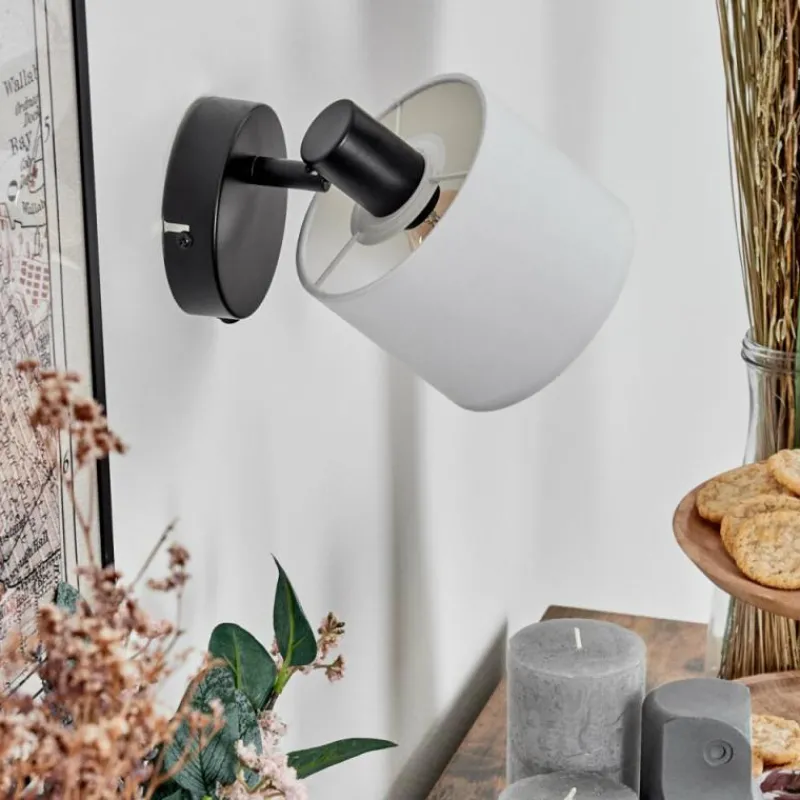 Lampes En Tissu-hofstein Bassagoda Applique murale, Spot mural Noir, 1 lumière