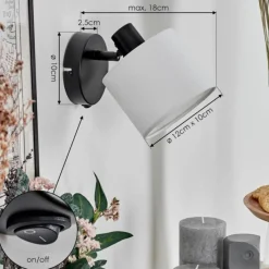 Lampes En Tissu-hofstein Bassagoda Applique murale, Spot mural Noir, 1 lumière