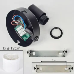 Lampes En Tissu-hofstein Bassagoda Applique murale, Spot mural Noir, 1 lumière