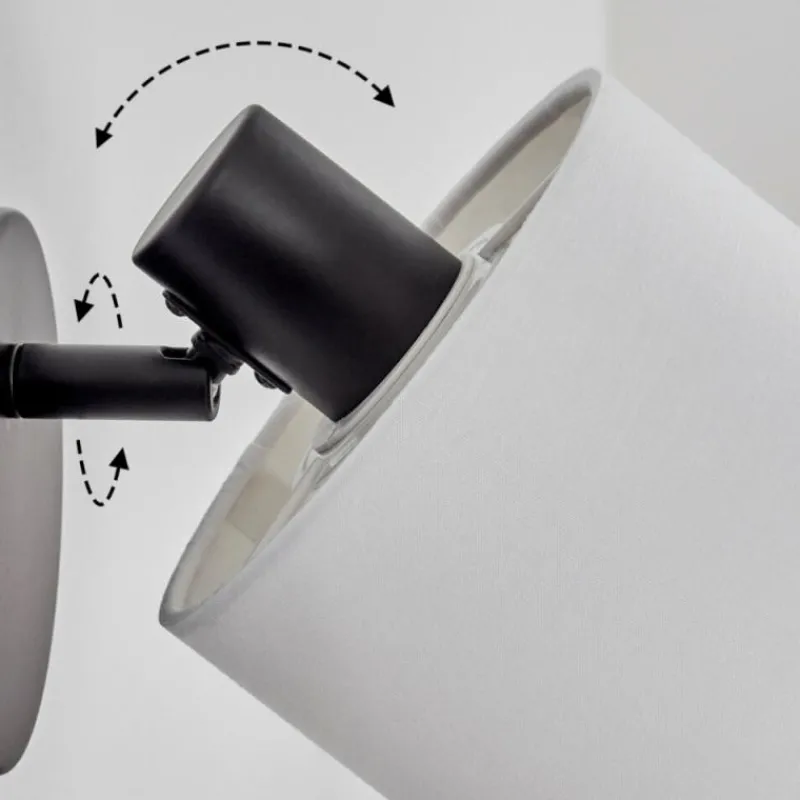 Lampes En Tissu-hofstein Bassagoda Applique murale, Spot mural Noir, 1 lumière