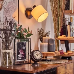 Lampes En Tissu-hofstein Bassagoda Applique murale, Spot mural Noir, 1 lumière