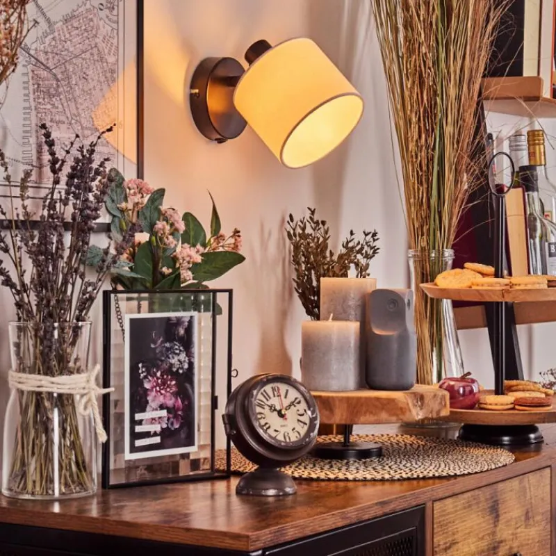 Lampes En Tissu-hofstein Bassagoda Applique murale, Spot mural Noir, 1 lumière