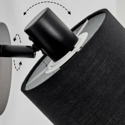 Lampes En Tissu-hofstein Bassagoda Applique murale, Spot mural Noir, 1 lumière