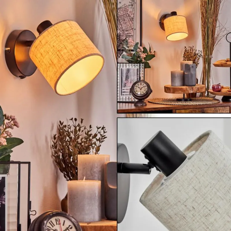 Lampes En Tissu-hofstein Bassagoda Applique murale, Spot mural Noir, 1 lumière