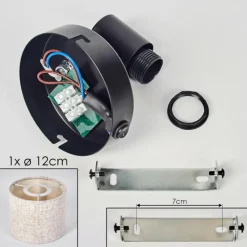 Lampes En Tissu-hofstein Bassagoda Applique murale, Spot mural Noir, 1 lumière