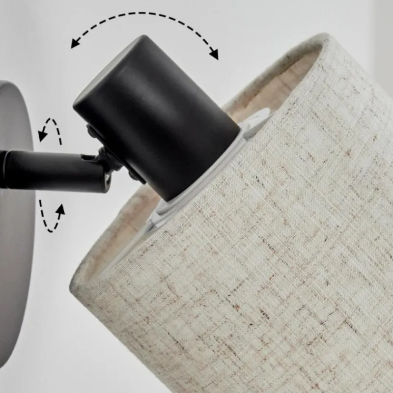 Lampes En Tissu-hofstein Bassagoda Applique murale, Spot mural Noir, 1 lumière