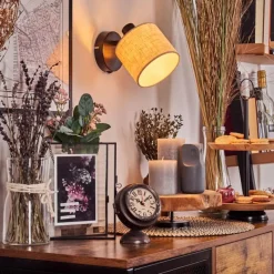 Lampes En Tissu-hofstein Bassagoda Applique murale, Spot mural Noir, 1 lumière