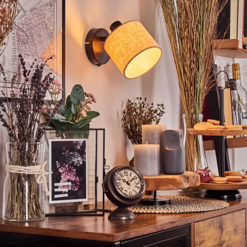 Lampes En Tissu-hofstein Bassagoda Applique murale, Spot mural Noir, 1 lumière