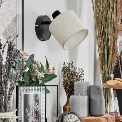 Lampes En Tissu-hofstein Bassagoda Applique murale, Spot mural Noir, 1 lumière