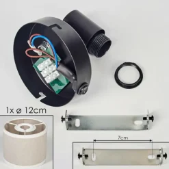 Lampes En Tissu-hofstein Bassagoda Applique murale Noir, 1 lumière