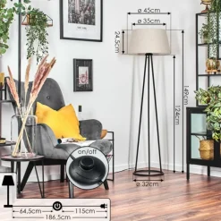 Lampes En Tissu-hofstein Bassagoda Lampadaire beige, 1 lumière